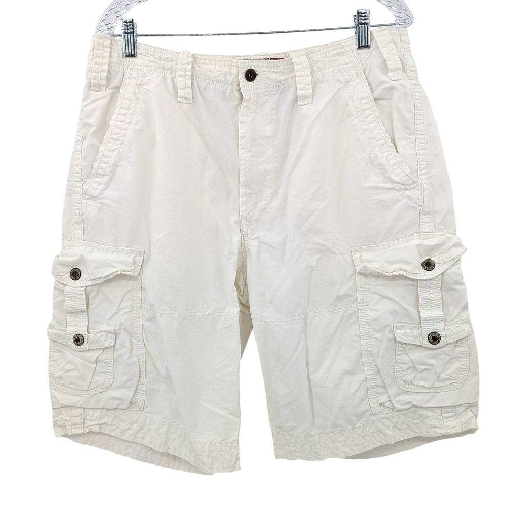 Y2K‎ Express White Cargo Shorts Men's Utility Pocket Shorts